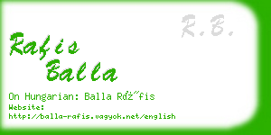 rafis balla business card